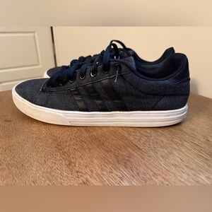 Adidas Men's Dark Denim and Black Sneakers Size 13